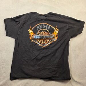 Harley Davidson Jeddah Saudi Arabia T-Shirt Mens XL Black Flame Logo 2011 Hanes
